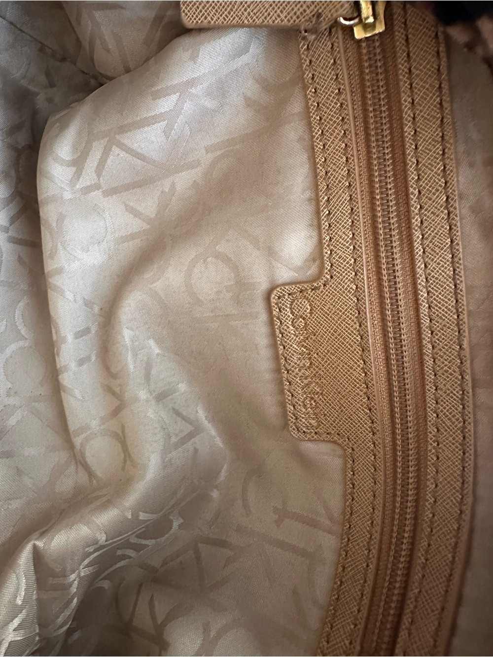 Calvin Klein Brown Monogram Saddle Bag - Picture 5 of 6